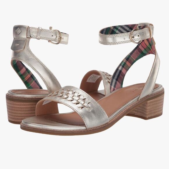 Sperry Women's Seaport City Sandal Ankle Strap Woven Leather Sandal Size 9.5 NEW - Picture 1 of 15